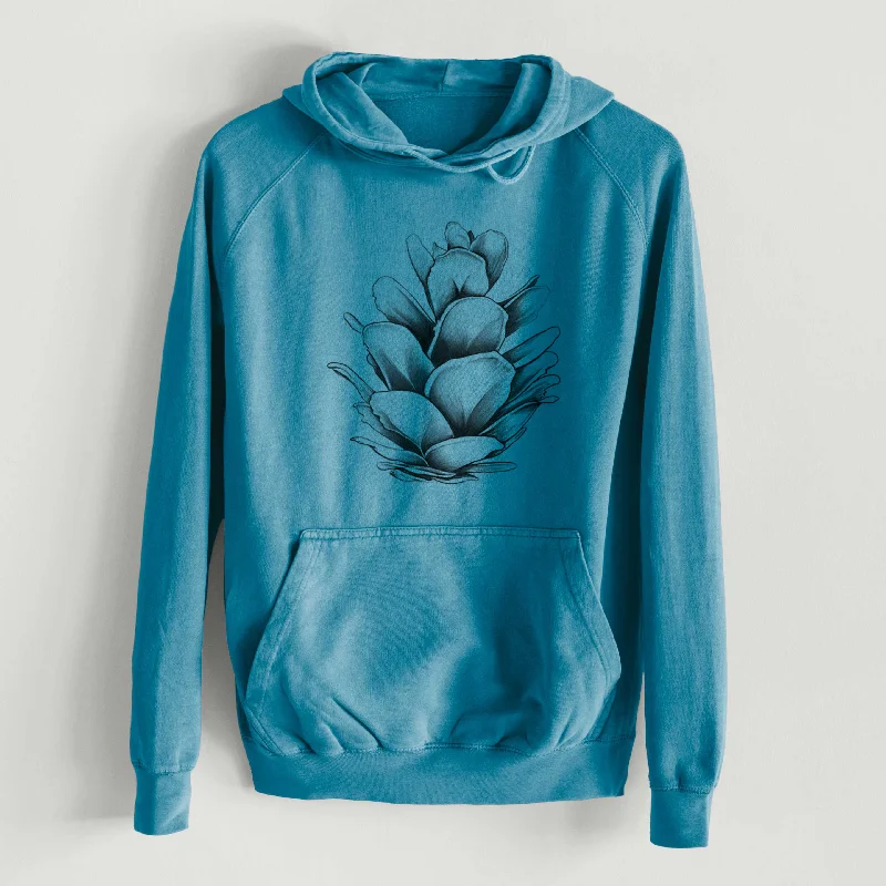 Tsuga heterophylla - Western Hemlock Pine Cone  - Mid-Weight Unisex Vintage 100% Cotton Hoodie Hoodie with Slim Fit Tailored Modern