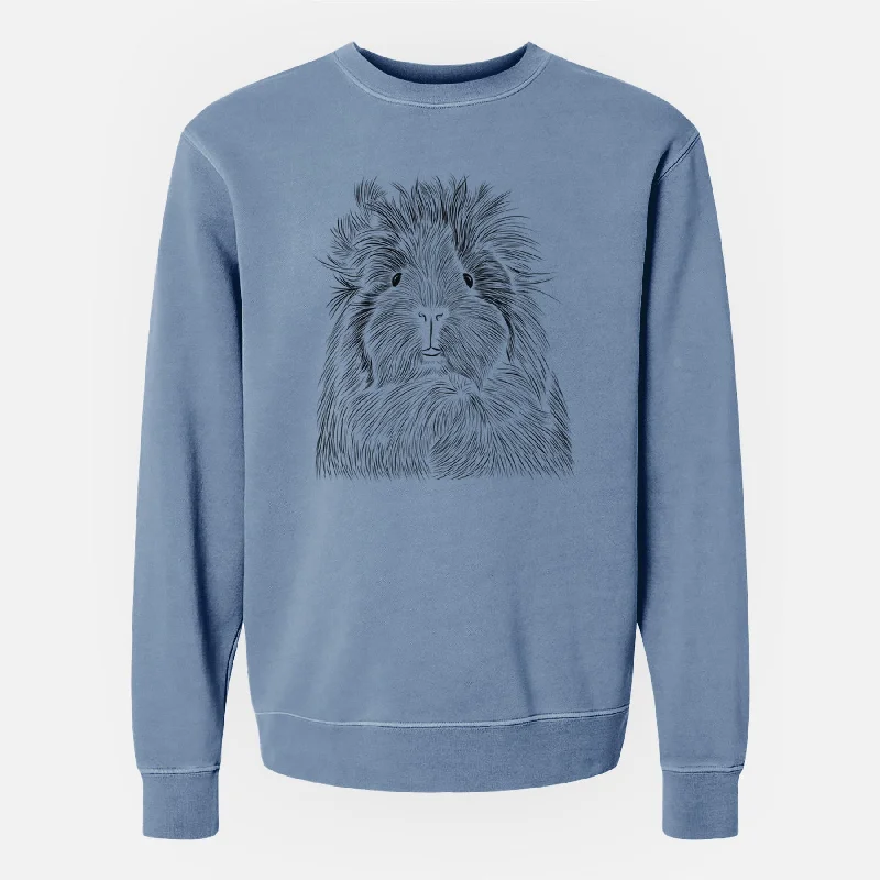Bare Rhino the Guinea Pig - Unisex Pigment Dyed Crew Sweatshirt Hoodie with Mesh Breathable Sporty