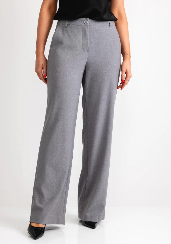 Robell Cloe Wide Leg Trousers, Grey Trousers Modern Contemporary