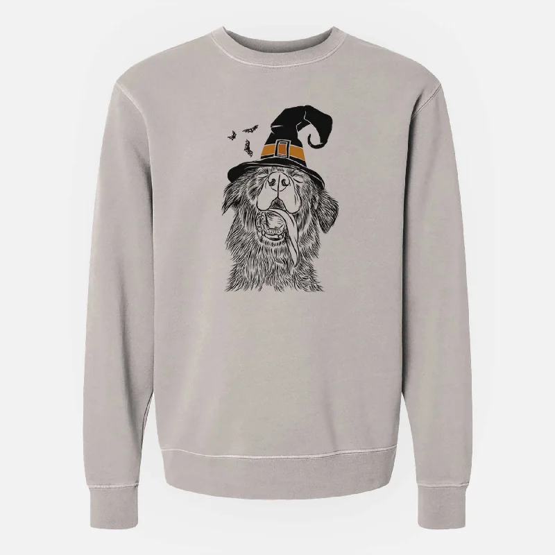 Witch Quint the Mixed Breed - Unisex Pigment Dyed Crew Sweatshirt Hoodie with Back Slit Movement Comfort