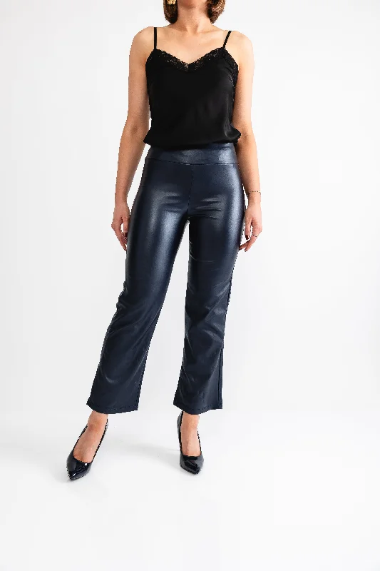 Soyaconcept High Waited Flared Trousers, Navy Trousers Trousers Formal
