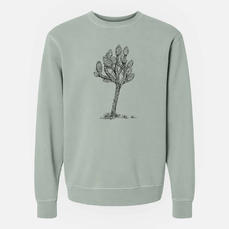 Yucca brevifolia - Joshua Tree - Unisex Pigment Dyed Crew Sweatshirt Hoodie with Hidden Zipper Minimalist Clean