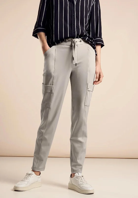 Street One Slim Cargo Trousers, Stone Trousers Spring Floral
