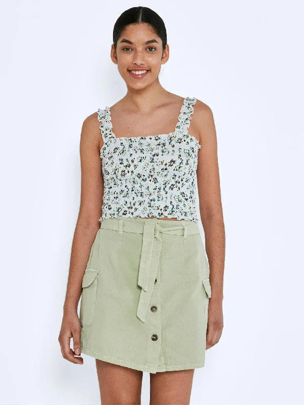 Γυναικείο crop top NMLEA SMOCK STRAP AOP TOP 27020597 | 27020597 Terry Blend Velvet Blend Canvas Blend
