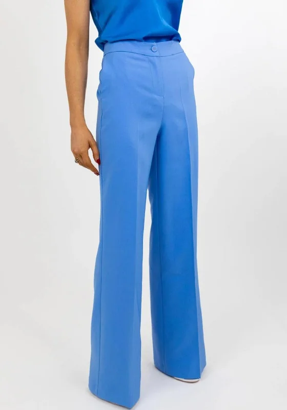 Kate & Pippa Palermo Wide Leg Trousers, Blue Trousers Office Stylish