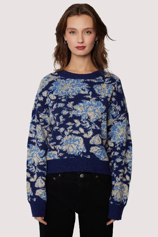floral crew sweater Elegant Classic Vintage