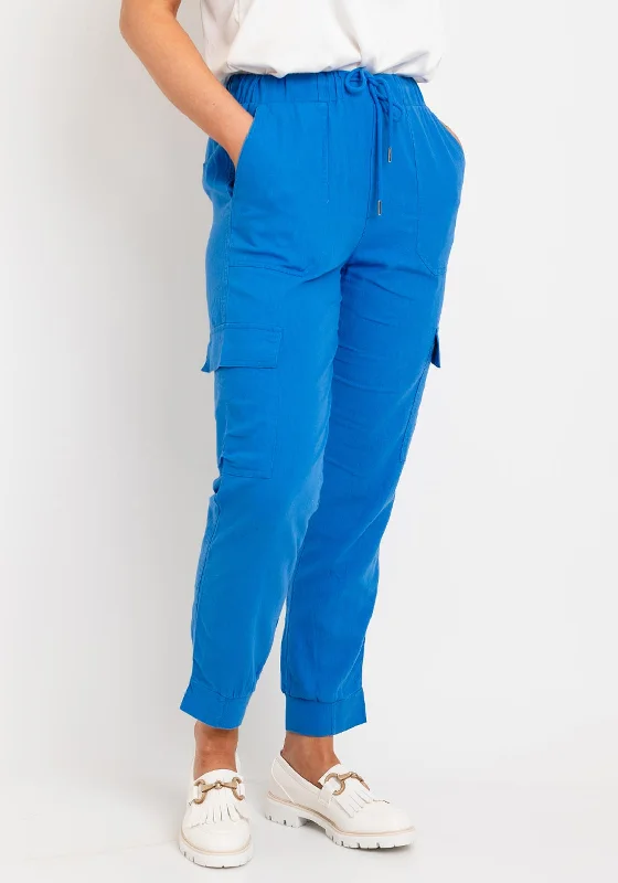 Freequent Lava Linen Cargo Trousers, Nebulas Blue Trousers Recommended Stylist