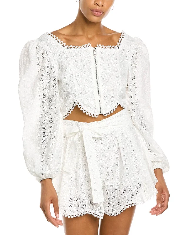 70/21 Embroidered Lace Crop Top Wool Fabric Cashmere Fabric Tweed Fabric