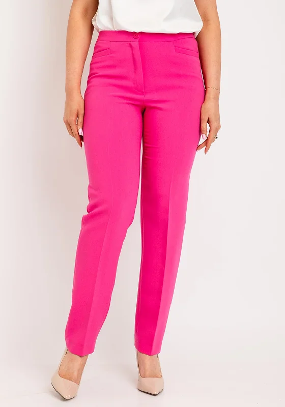 Avalon Penny Tailored Trousers, Pink Trousers Elastic Waist Soft