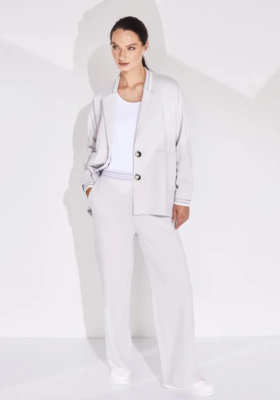 Naya Knit Trim Waist Wide Leg Trouser, Sand Trousers versatile functional