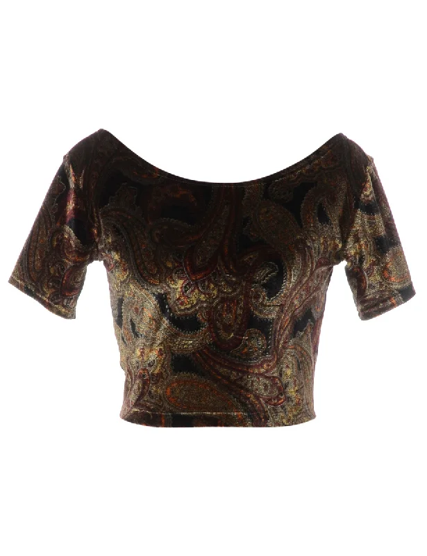Label Velvet Low Back Crop Top Faux Fur Fabric Real Fur Fabric Shearling Fabric