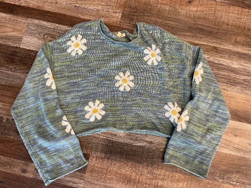 LA Hearts Crop Top Sweater Womens size small Welt Pockets Slit Pockets Flap Pockets