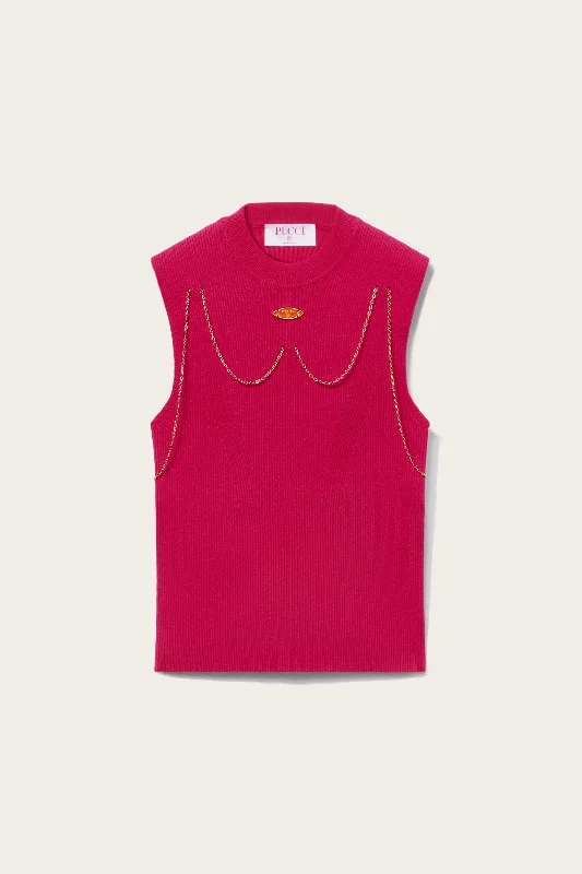 Chain-Embellished Sweater Machine Wash Dry Clean Hand Wash