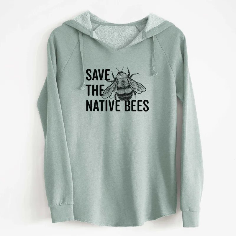 Save the Native Bees - Cali Wave Hooded Sweatshirt Hoodie with Frayed Bohemian Relaxed