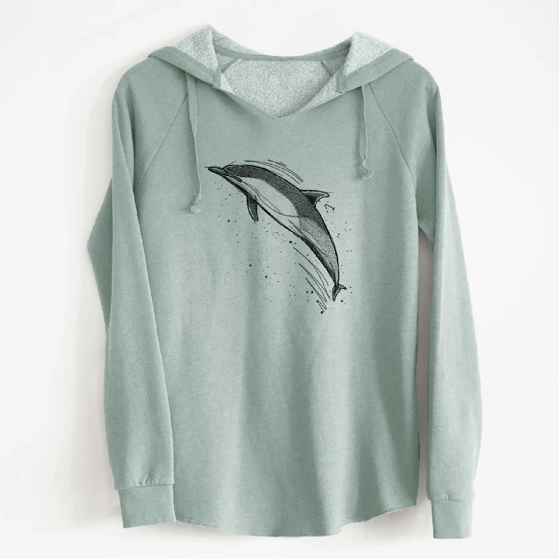 Short-Beaked Common Dolphin - Delphinus delphis - Cali Wave Hooded Sweatshirt Hoodie Crop Top Short Trendy