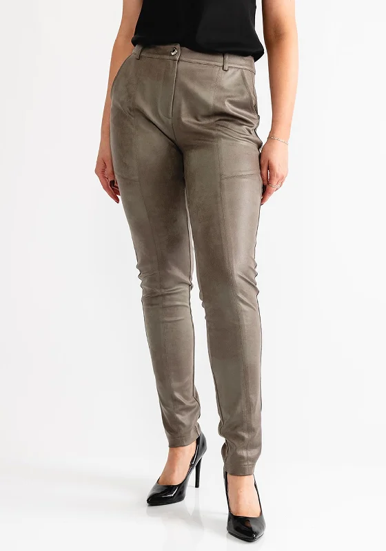 Eva Kayan Slim Leg Trousers, Green Trousers Leisure Comfortable