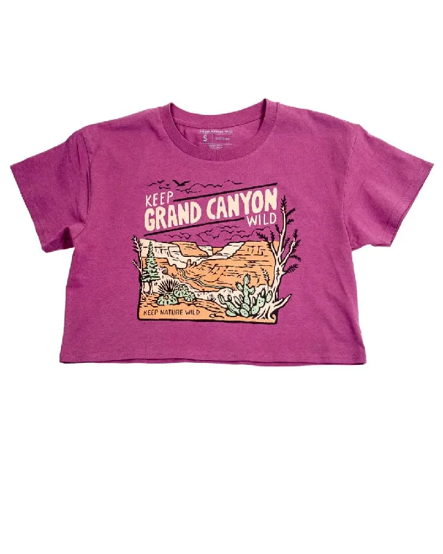 Keep Grand Canyon Wild Women's Crop Top | Berry Rayon Velvet Corduroy