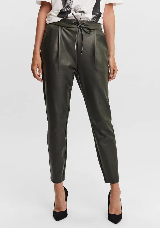 Vero Moda Eva Coated Trousers, Metallic Grey Trousers Top Rated
