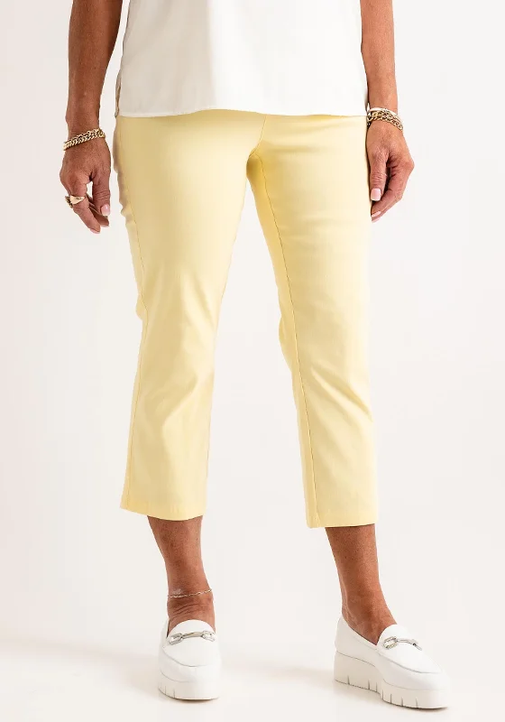 Natalia Collection Slim Leg Cropped Trousers, Lemon Trousers Custom Made