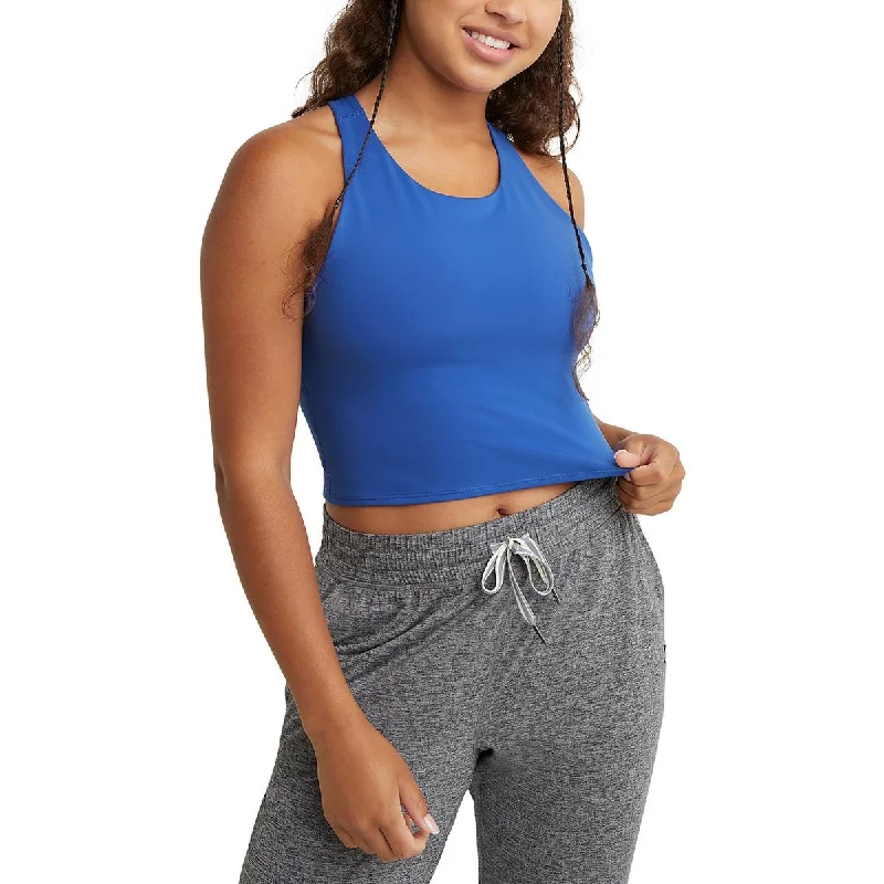 Champion Womens Racer Back Fitness Crop Top Polka Dot Checkered Tartan