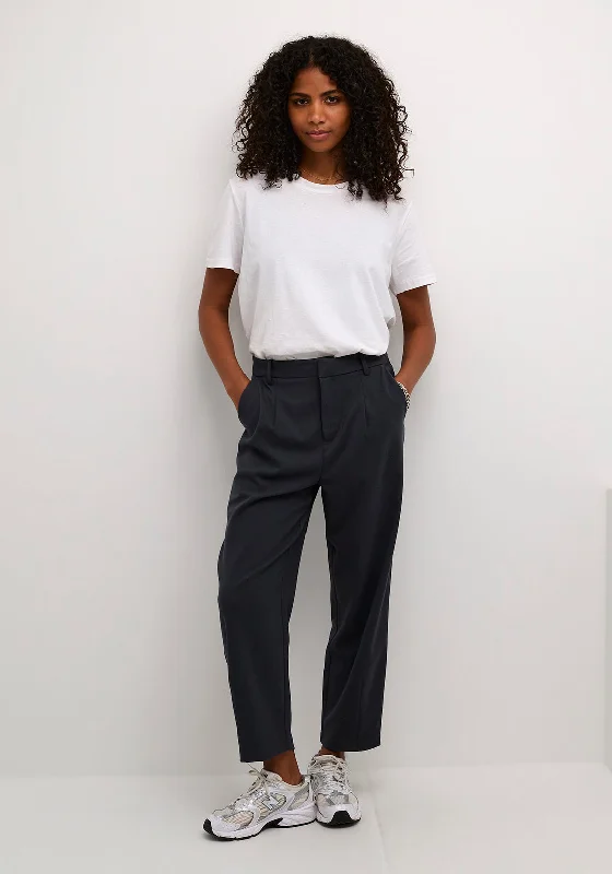 Kaffe Merle Ankle Length Tapered Trousers, Grey Trousers versatile all-occasion