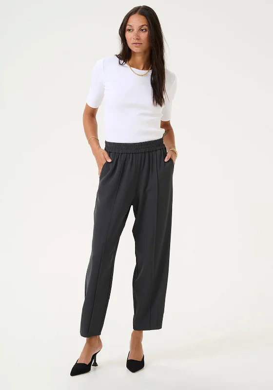 Kaffe Cropped Casual Trousers, Black Trousers Fall Fleece