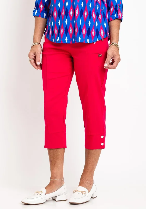 Natalia Collection Slim Leg Cropped Trousers, Fuchsia Trousers stylish modern