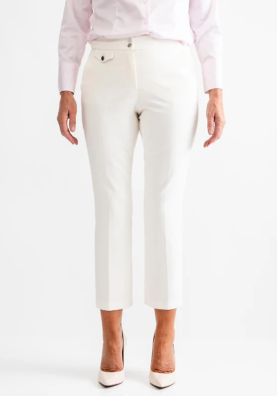 Gerry Weber 7/8 Length Slim Trousers, Off White Trousers practical durable