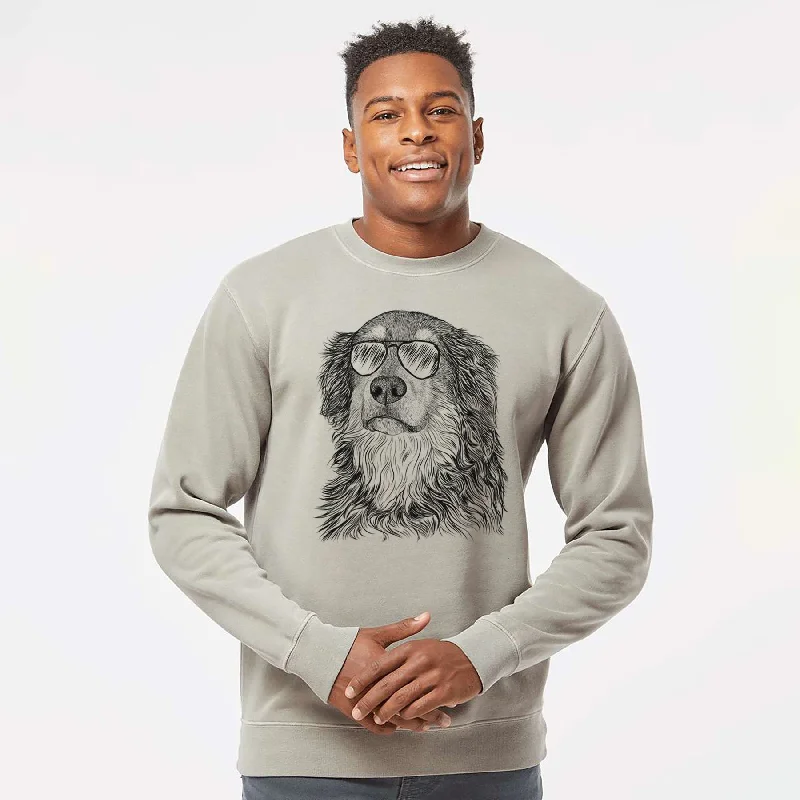 Aviator Ranger the Mixed Breed - Unisex Pigment Dyed Crew Sweatshirt Hoodie with Reflective Safety Nightwear