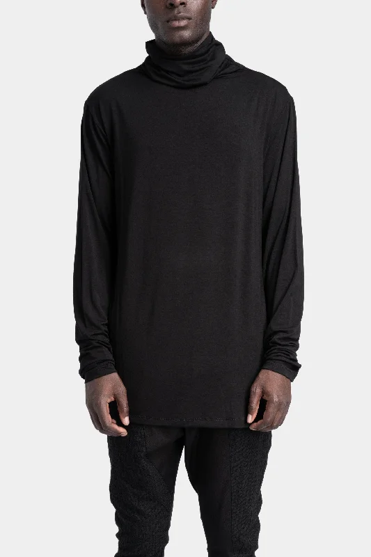 Lightweight bamboo jersey turtleneck sweater High Neck Crew Neck V-Neck