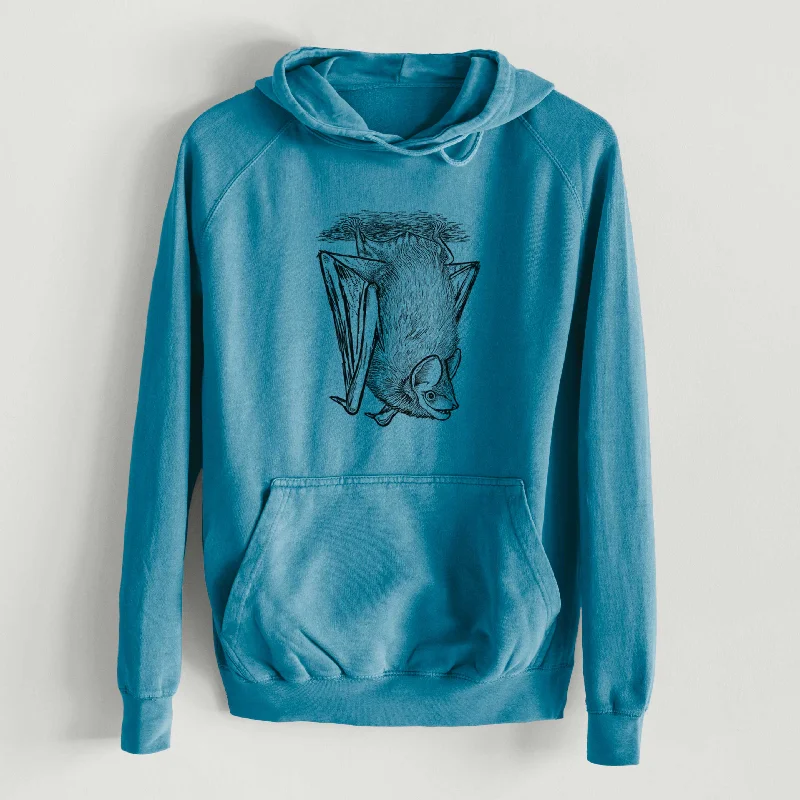 Eptesicus fuscus - Big Brown Bat  - Mid-Weight Unisex Vintage 100% Cotton Hoodie Zip Hoodie Drawstring Kangaroo Pocket