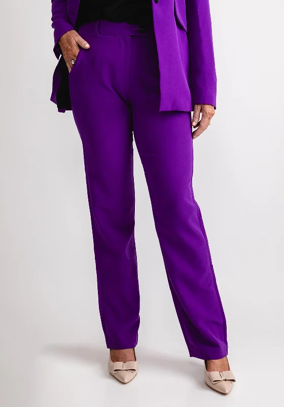 Eva Kayan Straight Leg Trousers, Purple Trousers luxurious high-end