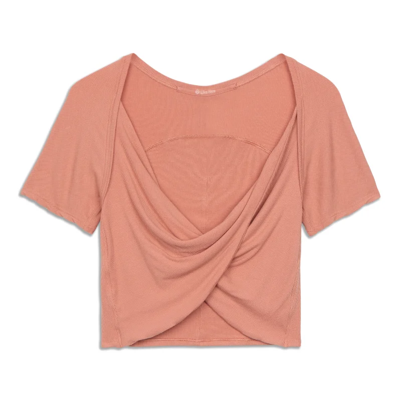 LA Twist Front Crop Top - Resale Collared Crew Neck Turtle Neck