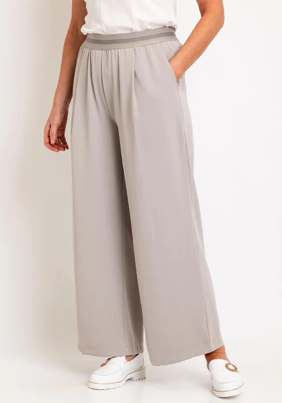 Natalia Collection One Size Wide Leg Trousers, Mushroom Trousers Bootcut Casual