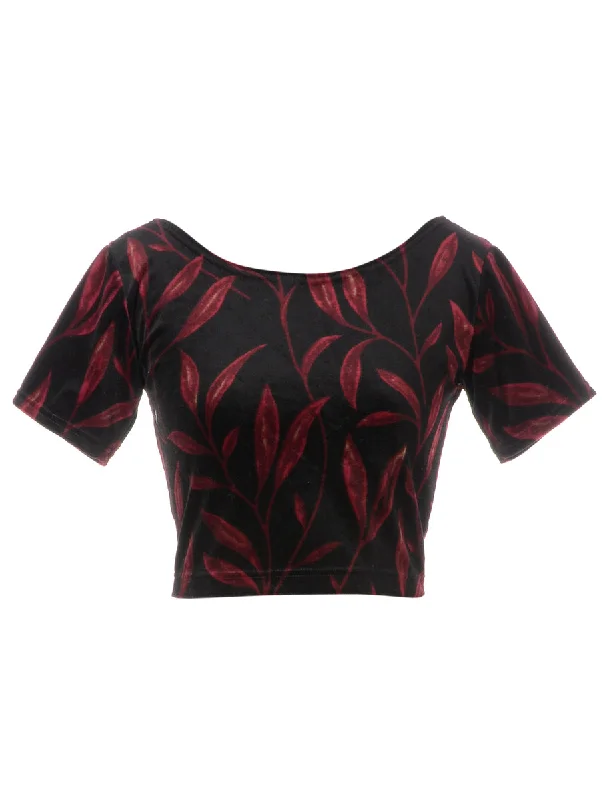 Label Velvet Low Back Crop Top Nylon Fabric Polyester Fabric Spandex Fabric