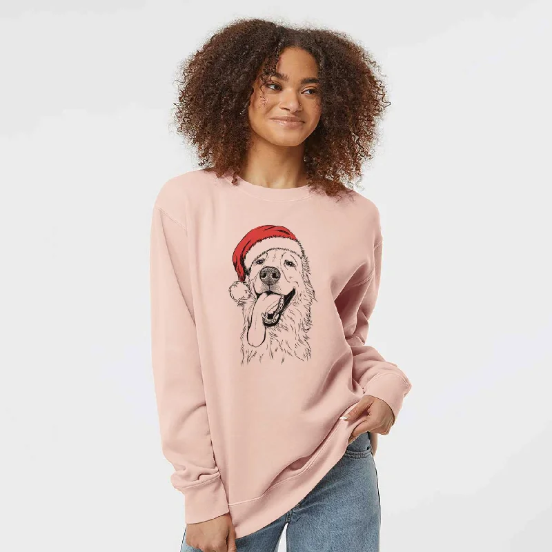 Santa Ranger the Mixed Breed - Unisex Pigment Dyed Crew Sweatshirt Hoodie with Button Classic Timeless
