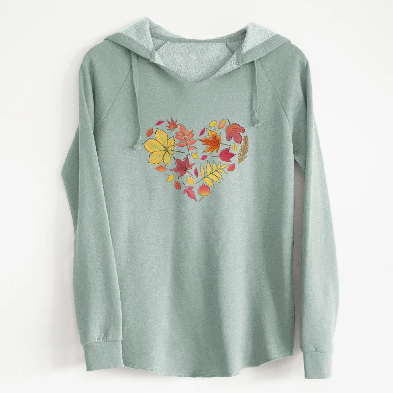 Vibrant Fall Heart - Cali Wave Hooded Sweatshirt Hoodie with Drop Shoulder Relaxed Streetwear