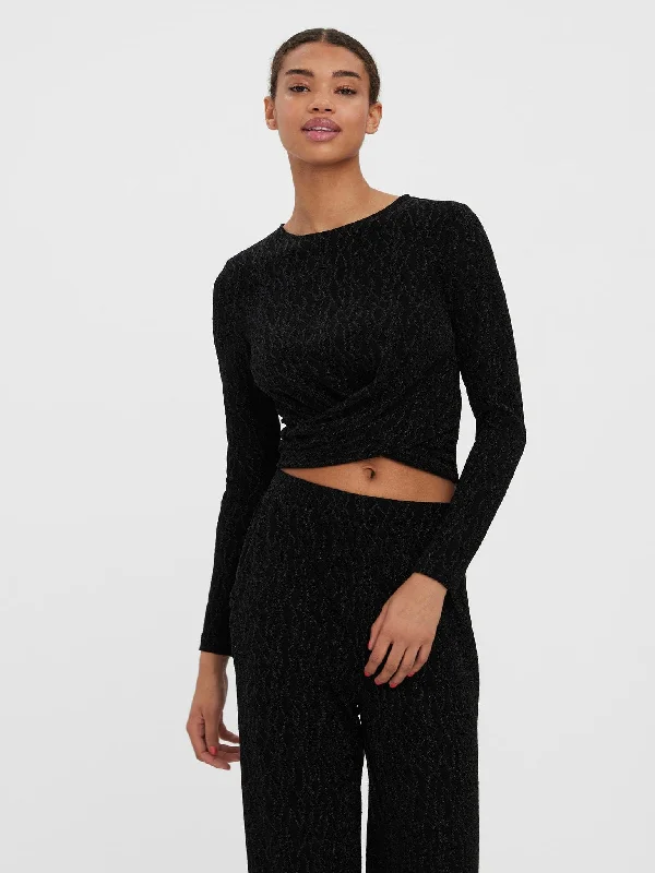 Γυναικεία μπλούζα VMKANZ LS CROP TOP JRS 10277554 | 10277554 Print Jacquard Patchwork