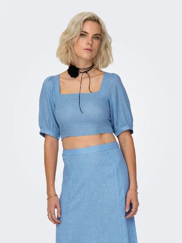 Γυναικείο top crop ONLTOKYO 2/4 LINEN BLEND CROP TOP PNT 15314288 | 15314288 Machine Wash Dry Clean Hand Wash