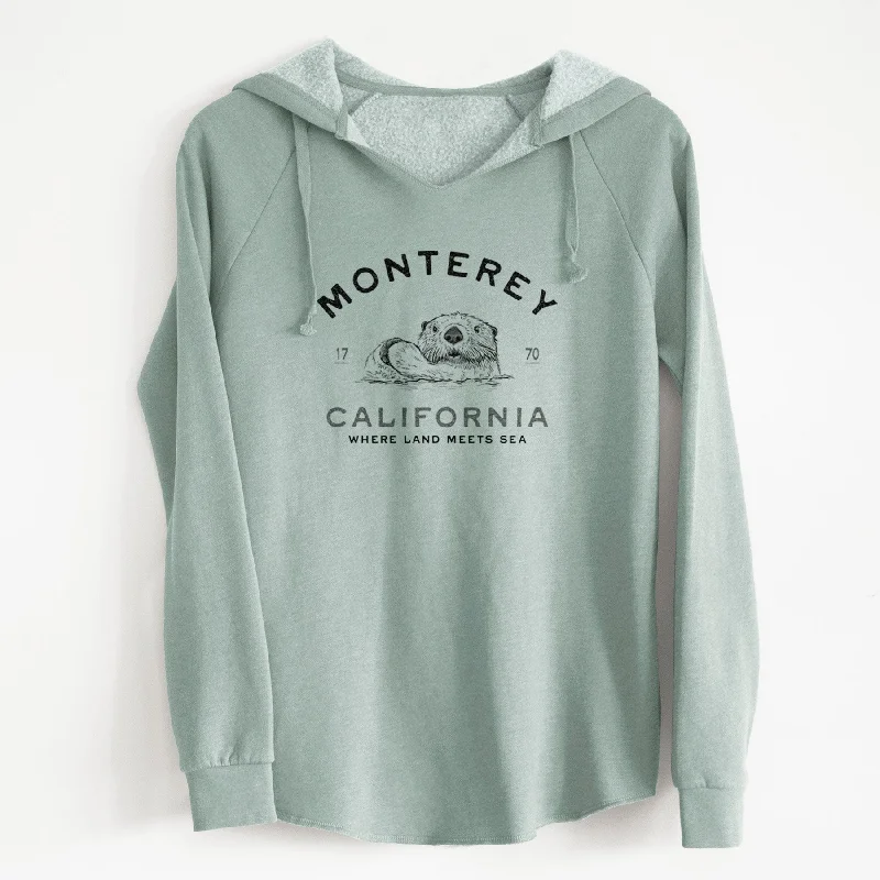 Monterey Sea Otter - Cali Wave Hooded Sweatshirt Hoodie Crop Top Short Trendy