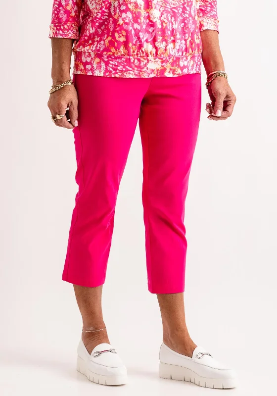 Natalia Collection Slim Leg Cropped Trousers, Hot Pink Trousers Sale Discount