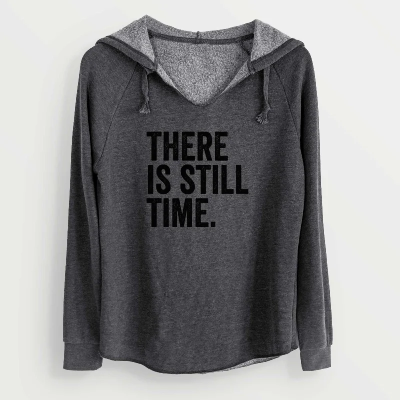 There's Still Time - Cali Wave Hooded Sweatshirt Hoodie with Set-In Sleeves Structured Classic