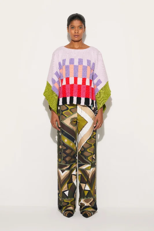 Colourblock Cotton Sweater Soft Cozy Warm
