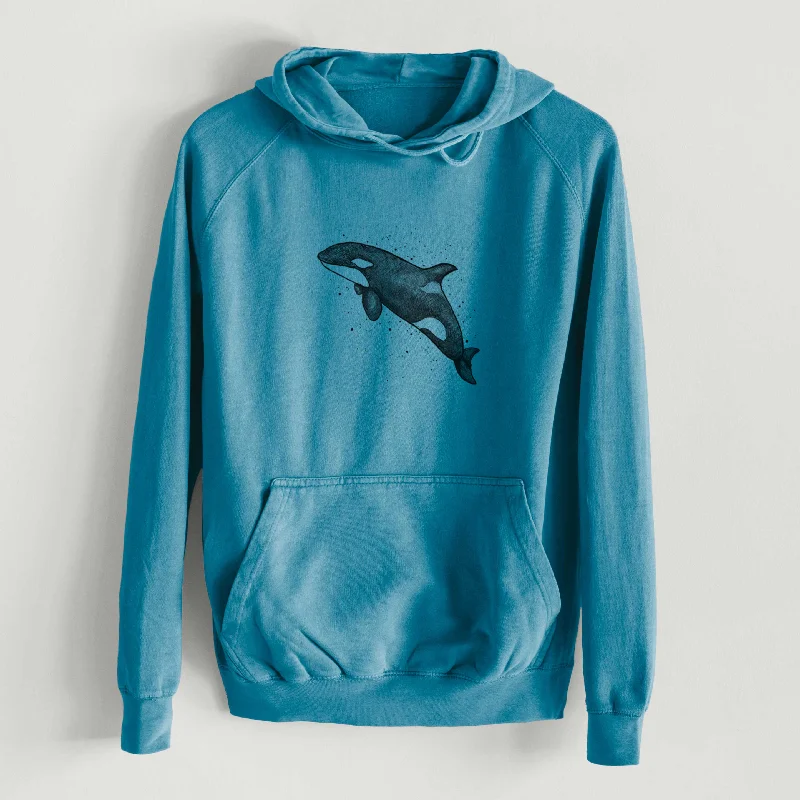 Orca Whale  - Mid-Weight Unisex Vintage 100% Cotton Hoodie Hoodie with Relaxed Fit Easy Casual