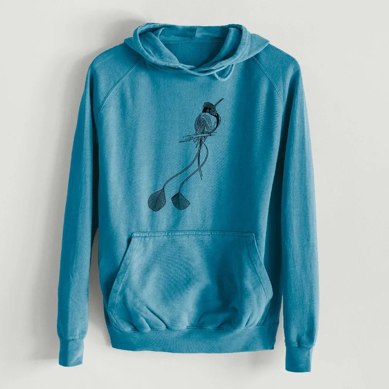 Marvelous Spatuletail Hummingbird  - Mid-Weight Unisex Vintage 100% Cotton Hoodie Hoodie with Neon Bright Vibrant