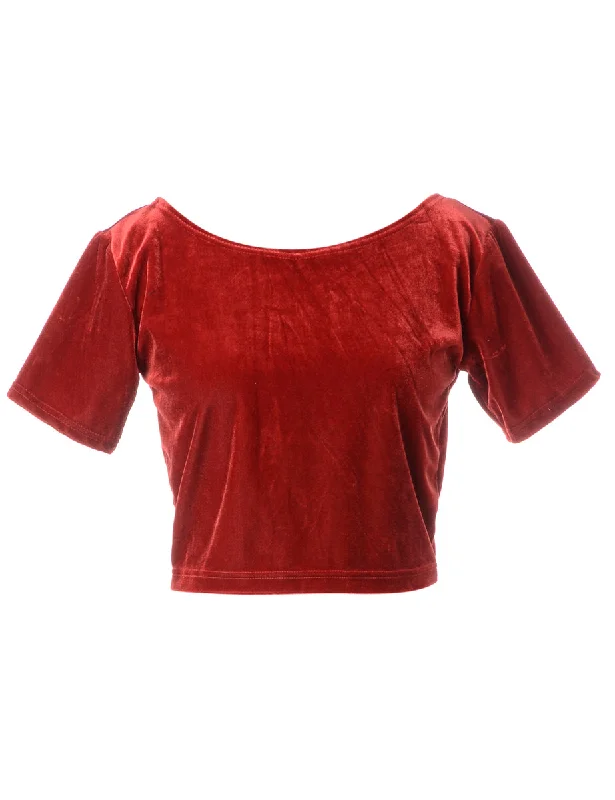 Label Velvet Low Back Crop Top Rayon Fabric Velvet Fabric Corduroy Fabric