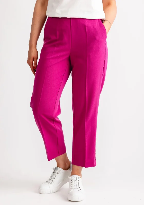 Kaffe Askura Tapered Cropped Trousers, Fuchsia Pink Trousers Canvas Durable