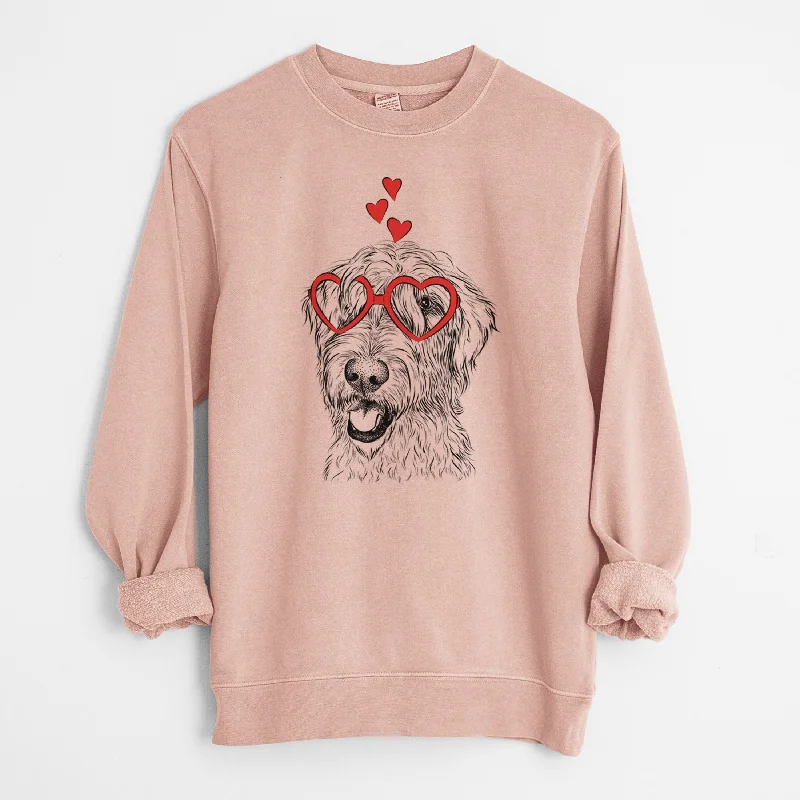 Valentine Ragnar the Irish Wolfhound - Unisex Pigment Dyed Crew Sweatshirt Hoodie with Full-Zip Functional Layering