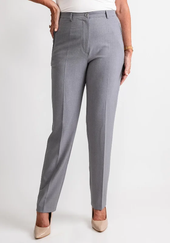 Robell Sahara Slim Fit Trousers, Grey Trousers fashionable trendy