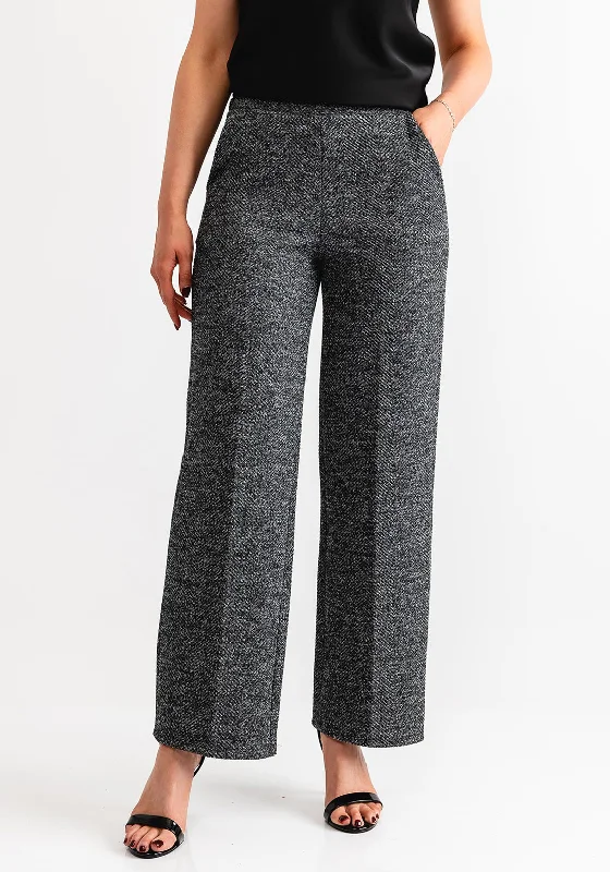 D.e.c.k by Decollage Knit Wide Leg Trousers, Grey Trousers Velvet Soft